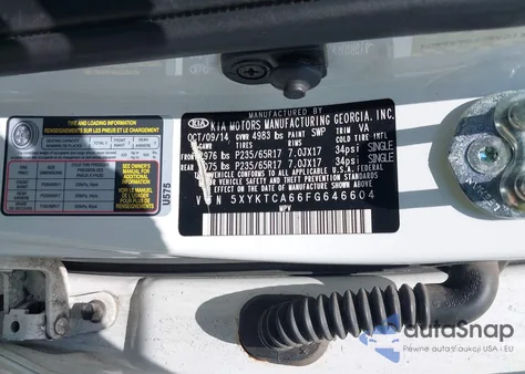 2015 Kia Sorento Lx из США, поврежденный, VIN 5XYKTCA66FG646604